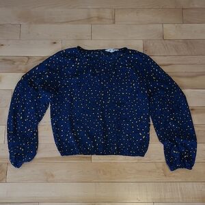 BB Dakota By Steve Madden Women's Size Small Navy and Gold Blouse